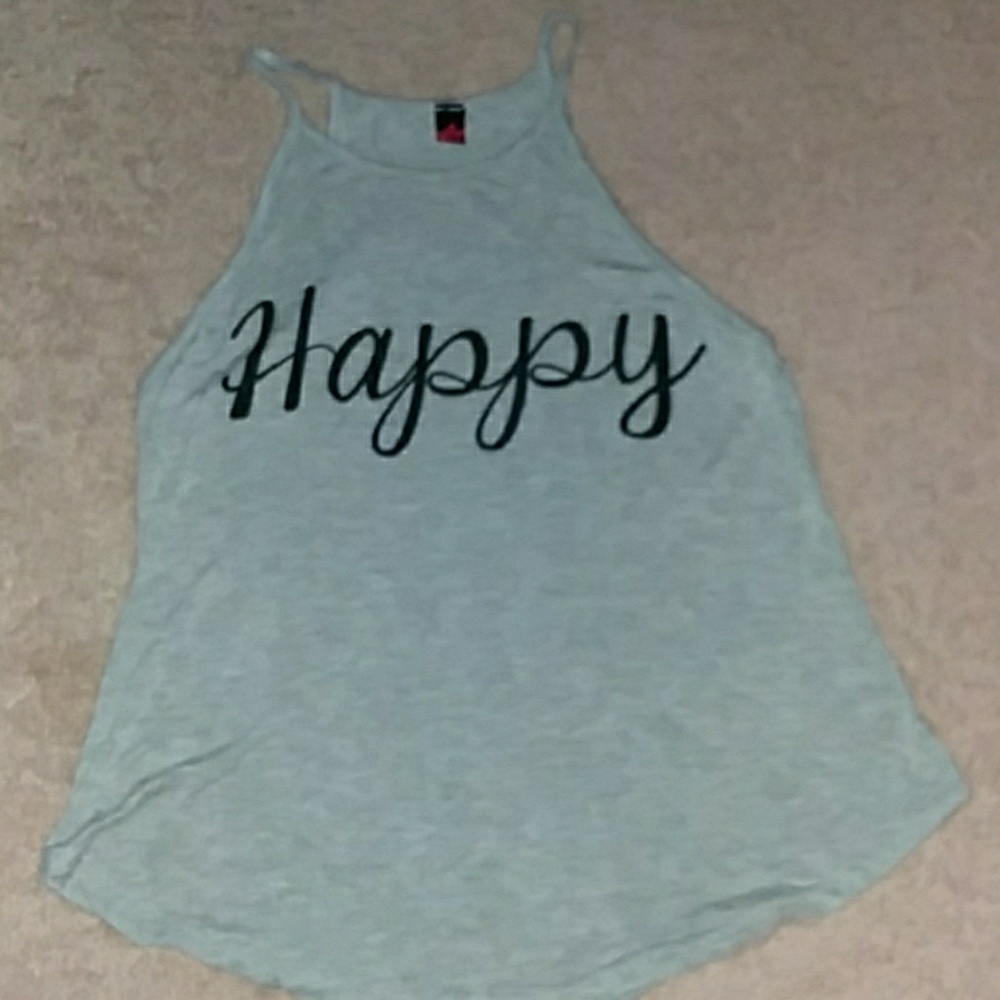 Grey "Happy" Halter top